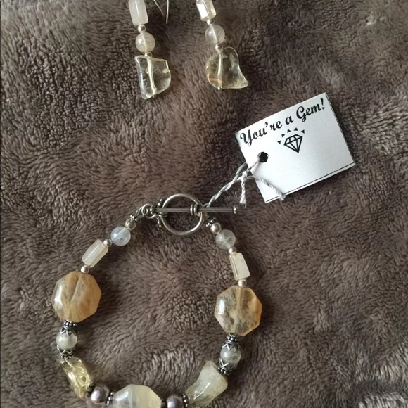 Citrine bracelet and earring set sterling silver - Picture 2 of 3
